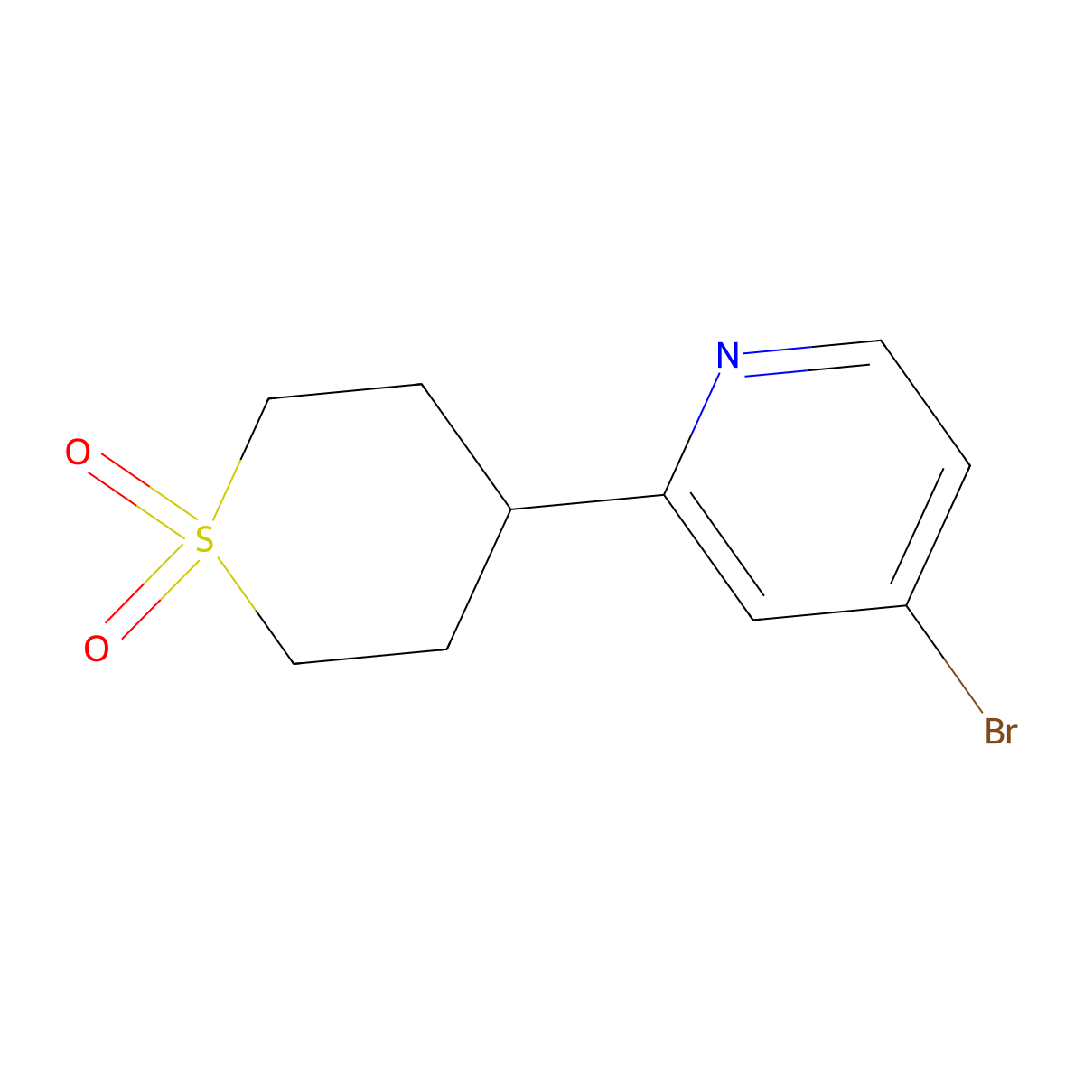 4-(4-Bromopyridin-2-yl)-1lambda6-thiane-1,1-dione molecular structure, CAS 2680542-25-8
