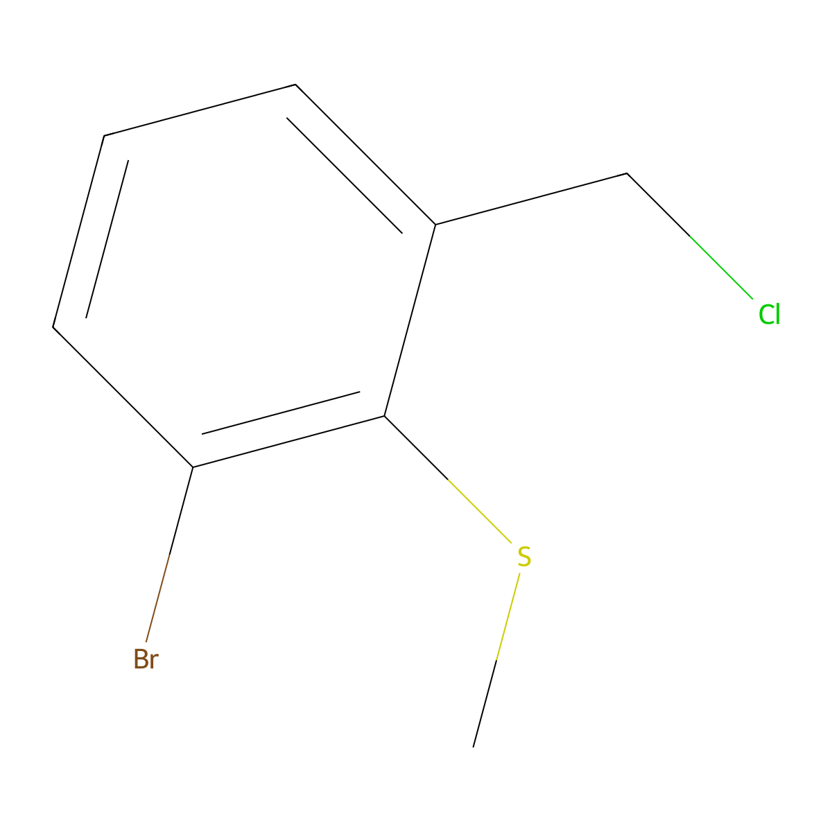 1-Bromo-3-(chloromethyl)-2-(methylsulfanyl)benzene molecular structure, CAS 2680542-26-9