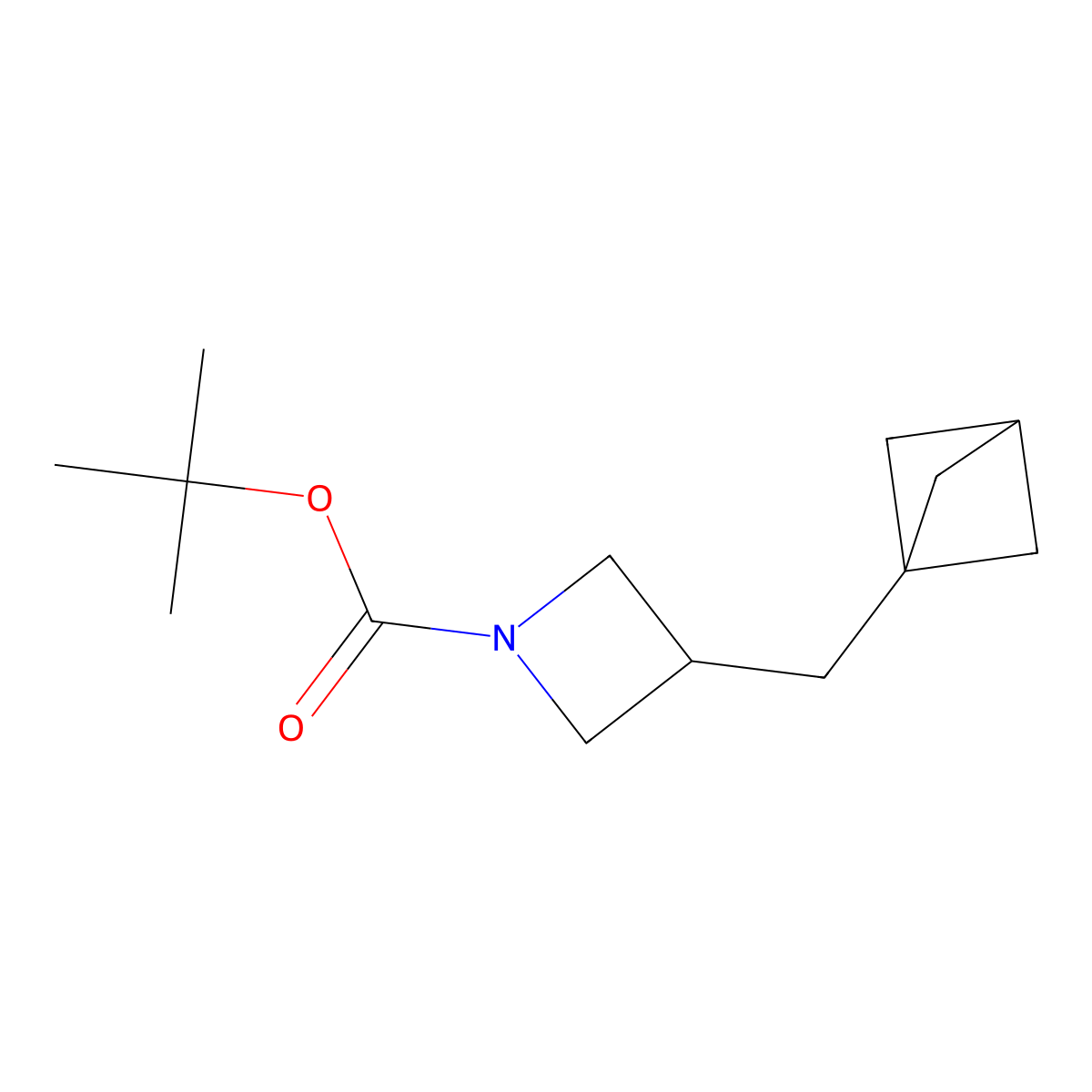 Tert-butyl 3-({bicyclo[1.1.1]pentan-1-yl}methyl)azetidine-1-carboxylate molecular structure, CAS 2680542-28-1