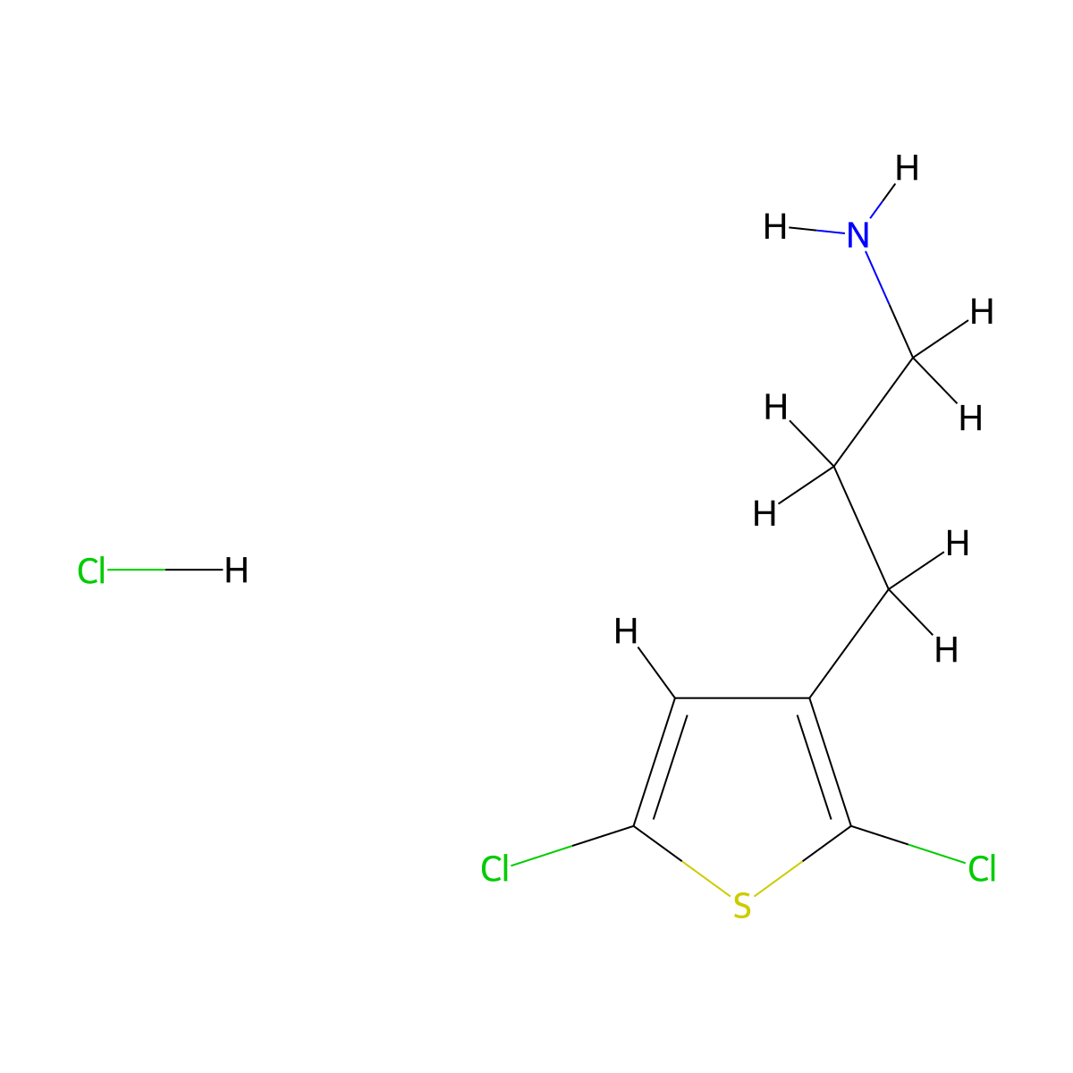 3-(2,5-Dichlorothiophen-3-yl)propan-1-amine hydrochloride molecular structure, CAS 2680542-29-2