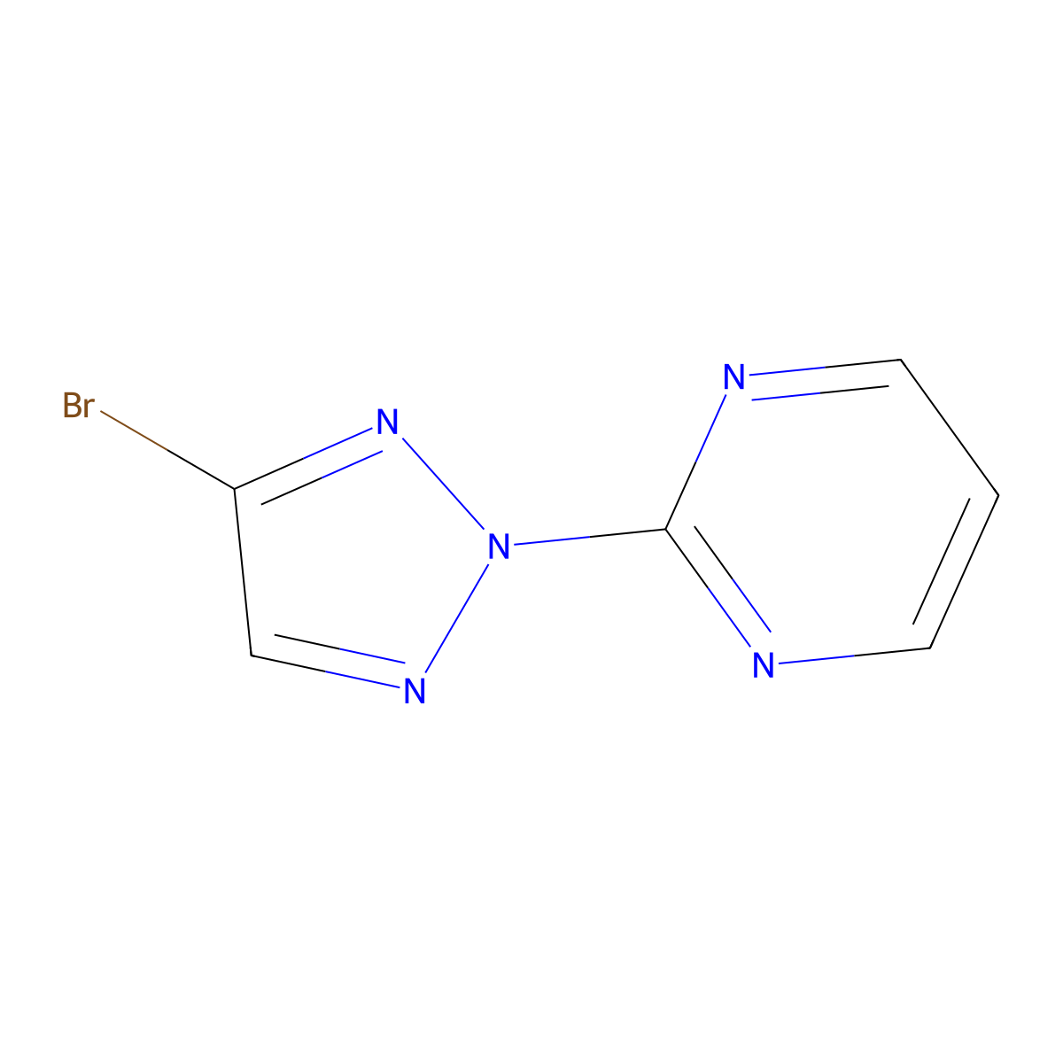 2-(4-bromo-2H-1,2,3-triazol-2-yl)pyrimidine molecular structure, CAS 2680542-30-5