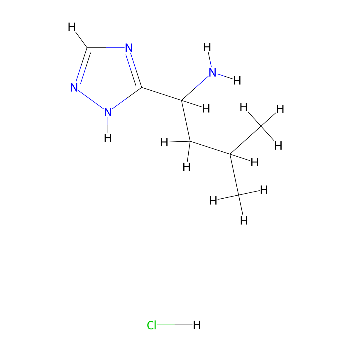 3-methyl-1-(1H-1,2,4-triazol-3-yl)butan-1-amine hydrochloride molecular structure, CAS 2680542-31-6