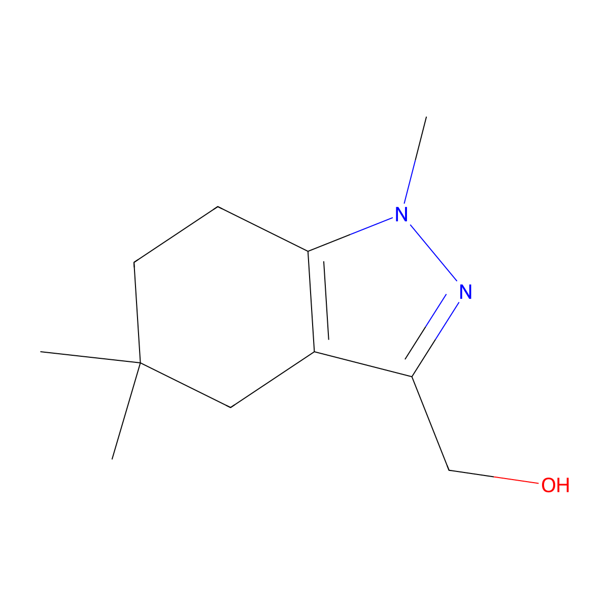 (1,5,5-trimethyl-4,5,6,7-tetrahydro-1H-indazol-3-yl)methanol molecular structure, CAS 2680542-34-9