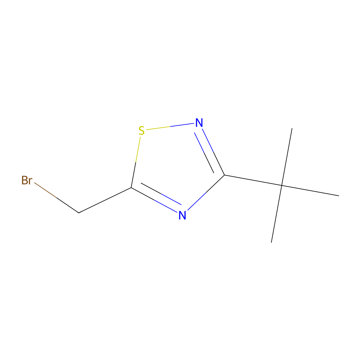 5-(Bromomethyl)-3-tert-butyl-1,2,4-thiadiazole molecular structure, CAS 2680542-35-0