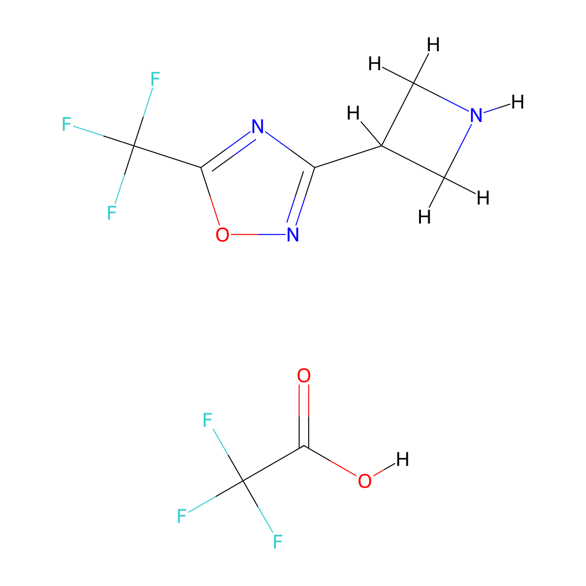 3-(Azetidin-3-yl)-5-(trifluoromethyl)-1,2,4-oxadiazole; trifluoroacetic acid molecular structure, CAS 2680542-36-1