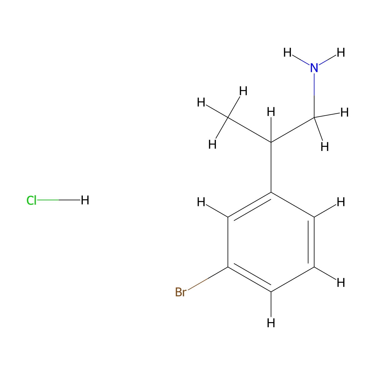 2-(3-Bromophenyl)propan-1-amine hydrochloride molecular structure, CAS 2680542-43-0