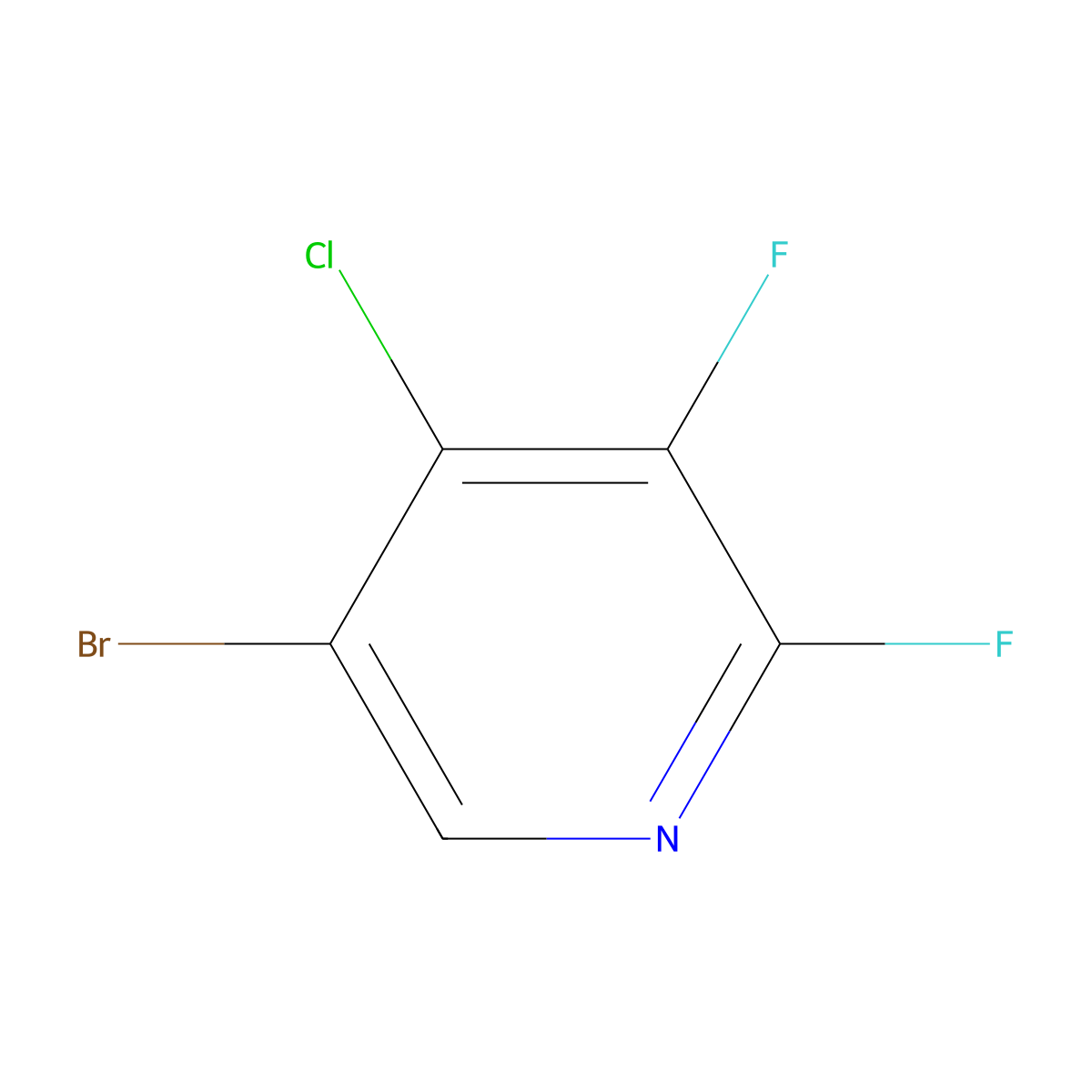 5-Bromo-4-chloro-2,3-difluoropyridine molecular structure, CAS 2680542-47-4