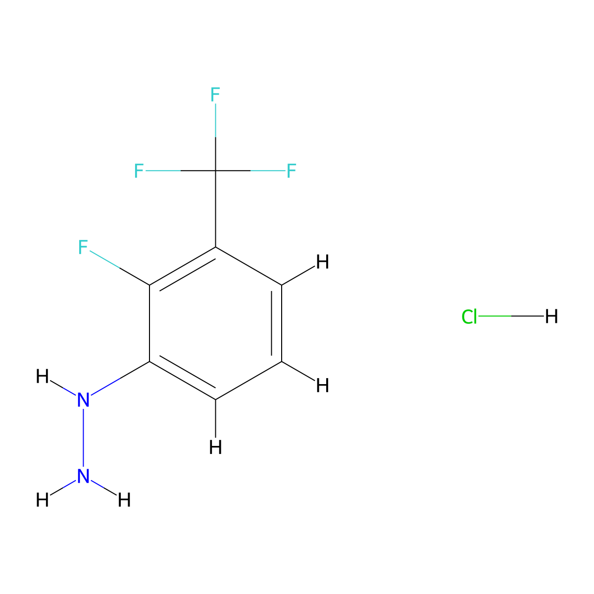 [2-Fluoro-3-(trifluoromethyl)phenyl]hydrazine hydrochloride molecular structure, CAS 2680542-51-0