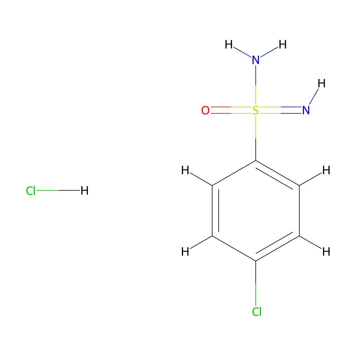 4-Chlorobenzene-1-sulfonoimidamide hydrochloride molecular structure, CAS 2680542-53-2