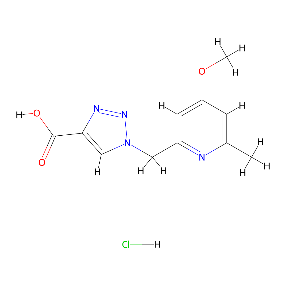 1-[(4-methoxy-6-methylpyridin-2-yl)methyl]-1H-1,2,3-triazole-4-carboxylic acid hydrochloride molecular structure, CAS 2680542-59-8