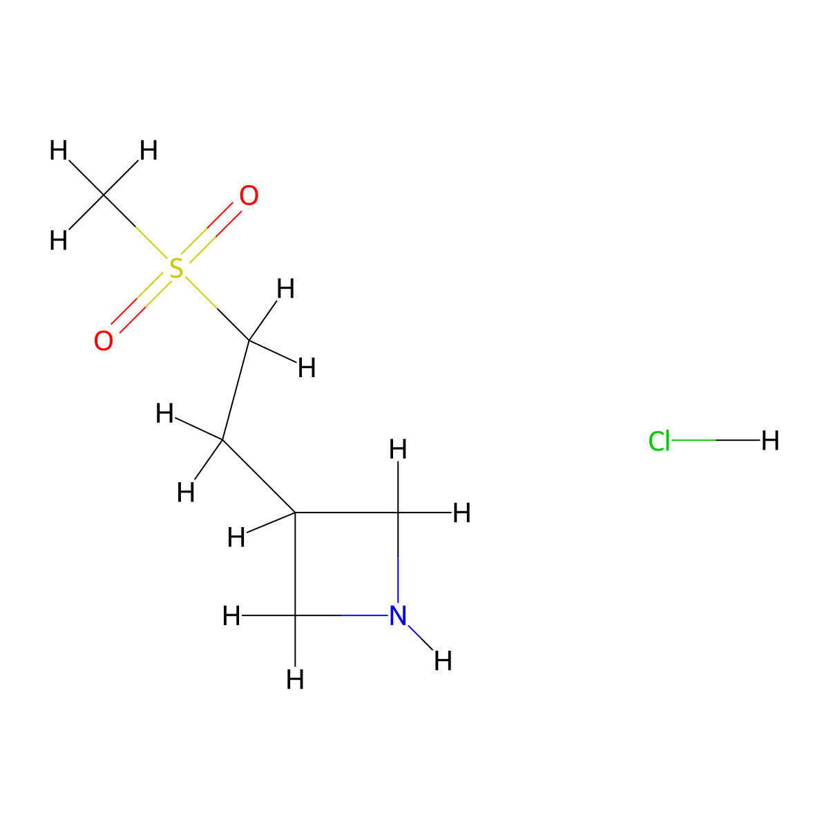 3-(2-Methanesulfonylethyl)azetidine hydrochloride molecular structure, CAS 2680542-64-5