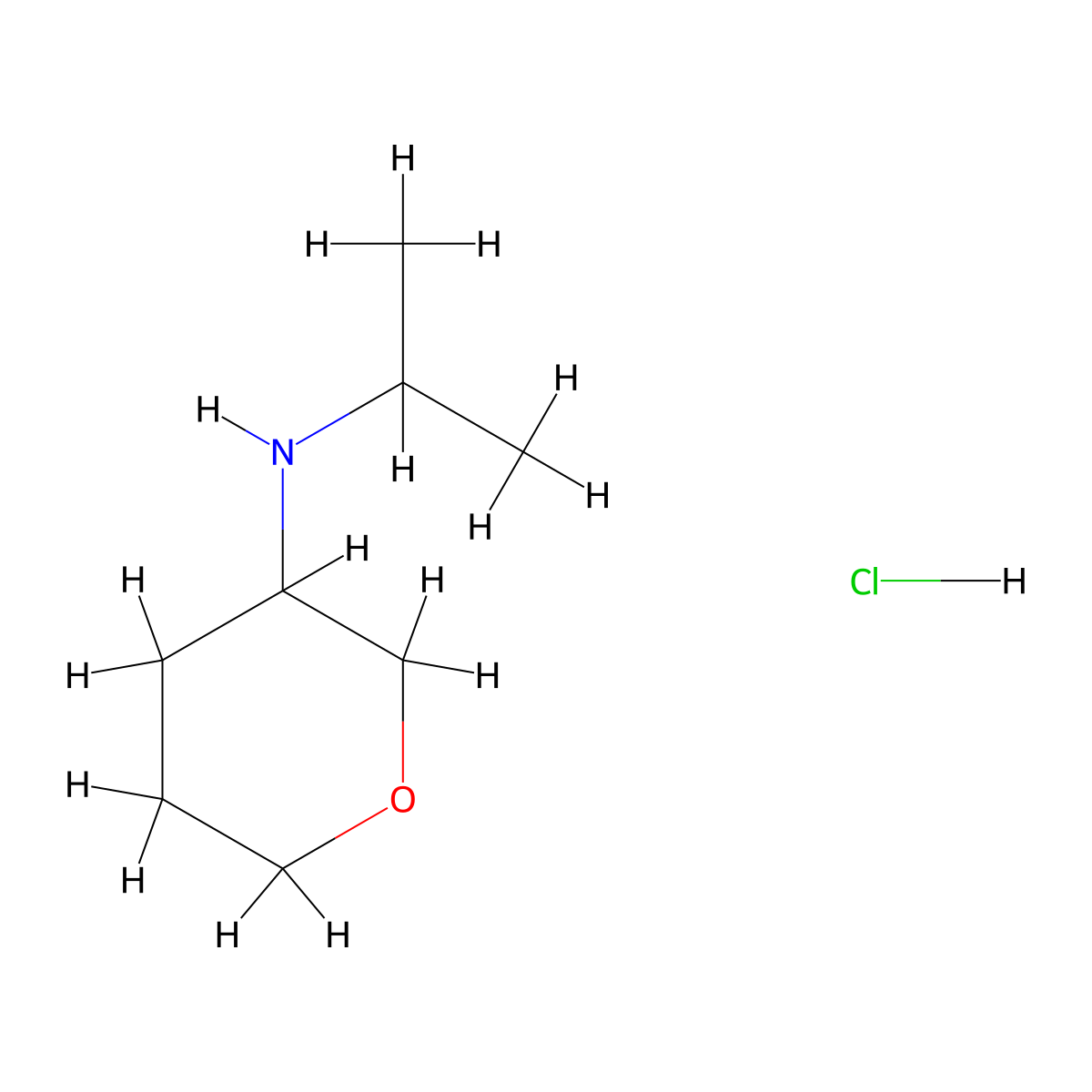 N-(propan-2-yl)oxan-3-amine hydrochloride molecular structure, CAS 2680542-65-6