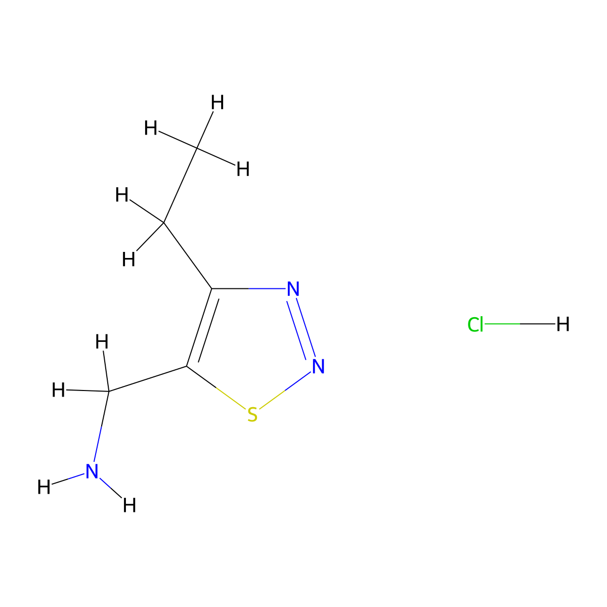 1-(4-Ethyl-1,2,3-thiadiazol-5-yl)methanamine hydrochloride molecular structure, CAS 2680542-71-4