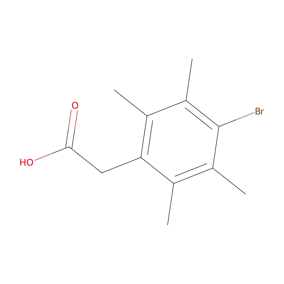 2-(4-Bromo-2,3,5,6-tetramethylphenyl)acetic acid molecular structure, CAS 2680542-76-9
