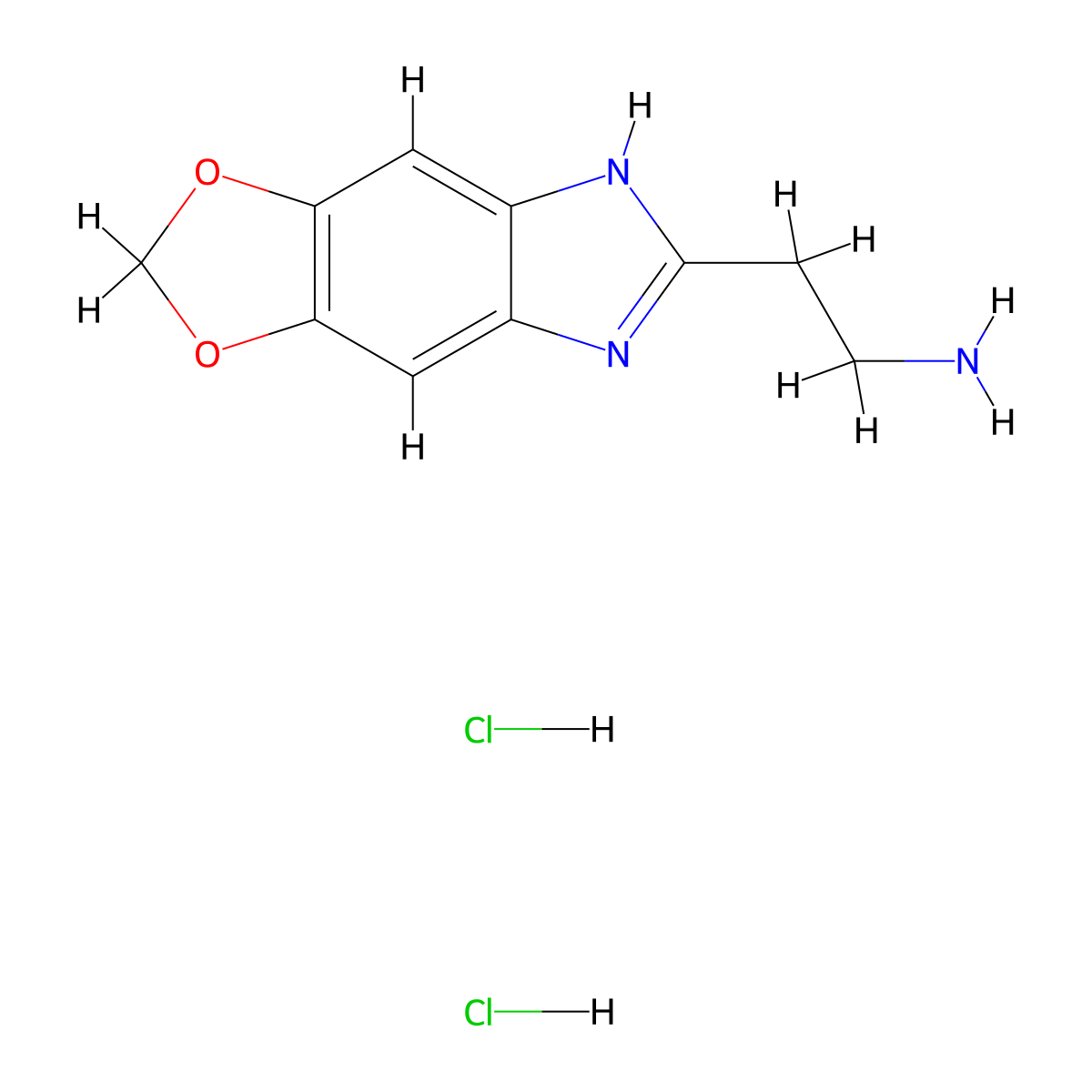 2-{4,6-Dioxa-10,12-diazatricyclo[7.3.0.0,3,7]dodeca-1,3(7),8,10-tetraen-11-yl}ethan-1-amine dihydrochloride molecular structure, CAS 2680542-79-2