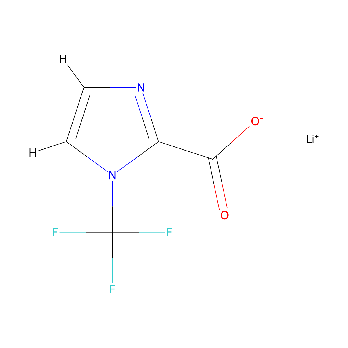 lithium(1+) 1-(trifluoromethyl)-1H-imidazole-2-carboxylate molecular structure, CAS 2680542-82-7