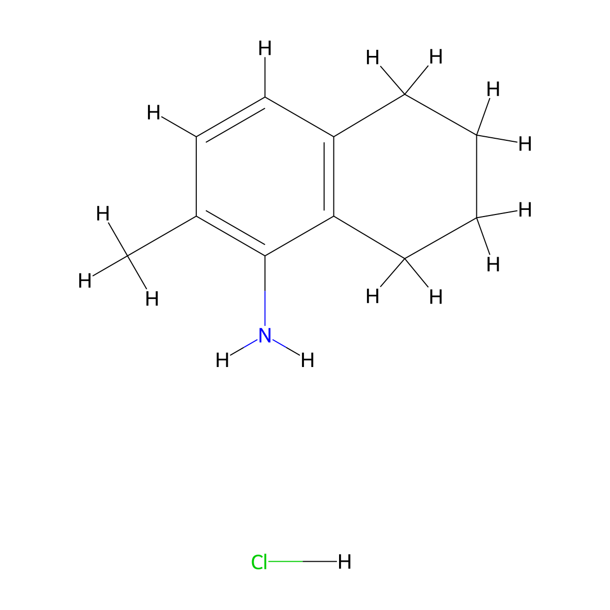 2-Methyl-5,6,7,8-tetrahydronaphthalen-1-amine hydrochloride molecular structure, CAS 2680542-84-9
