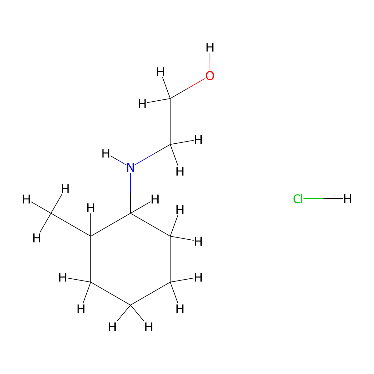2-[(2-methylcyclohexyl)amino]ethan-1-ol hydrochloride, Mixture of diastereomers molecular structure, CAS 2680542-85-0