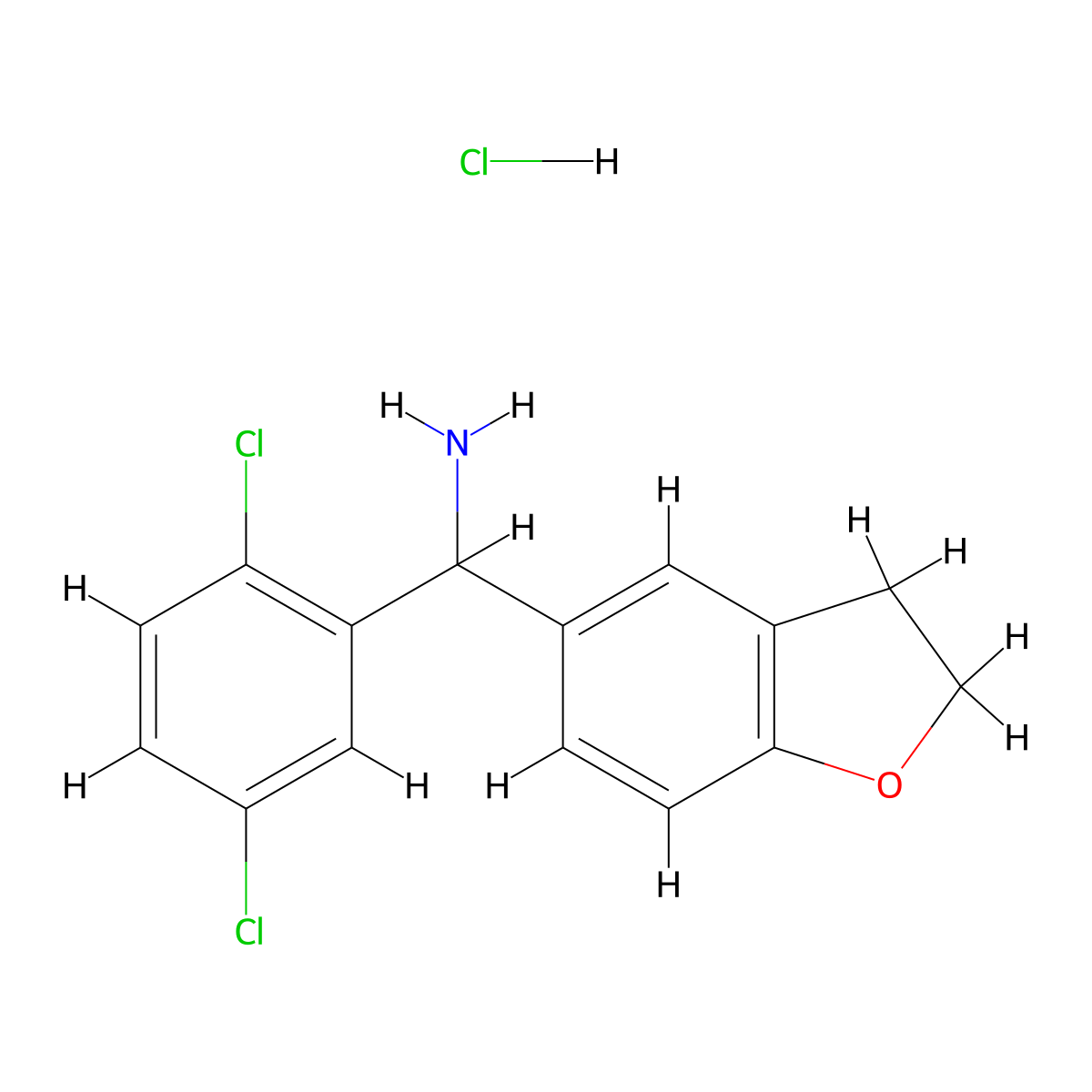 1-(2,5-Dichlorophenyl)-1-(2,3-dihydro-1-benzofuran-5-yl)methanamine hydrochloride molecular structure, CAS 2680542-92-9