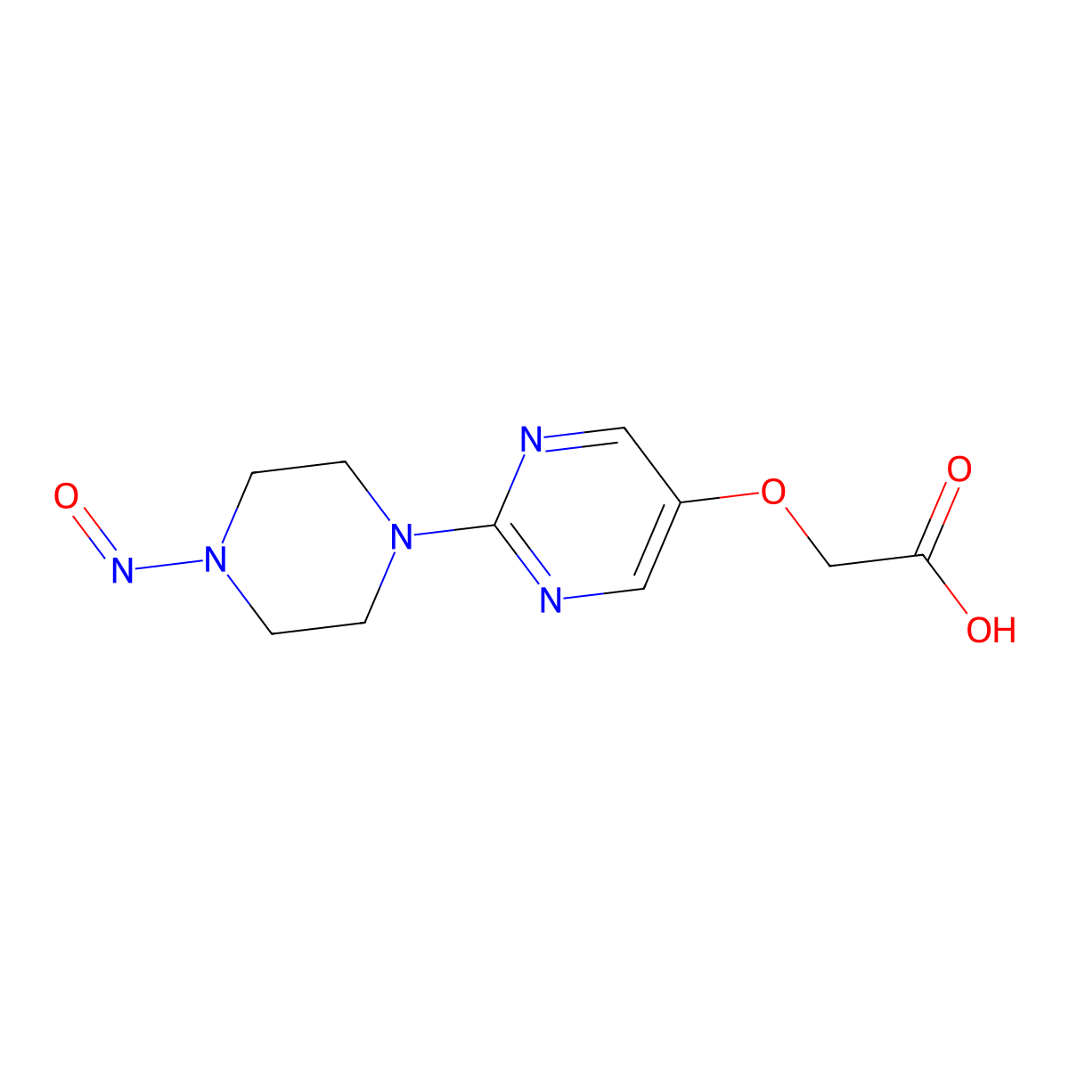 2-((2-(4-Nitrosopiperazin-1-yl)pyrimidin-5-yl)oxy)acetic acid molecular structure, CAS 2680542-96-3