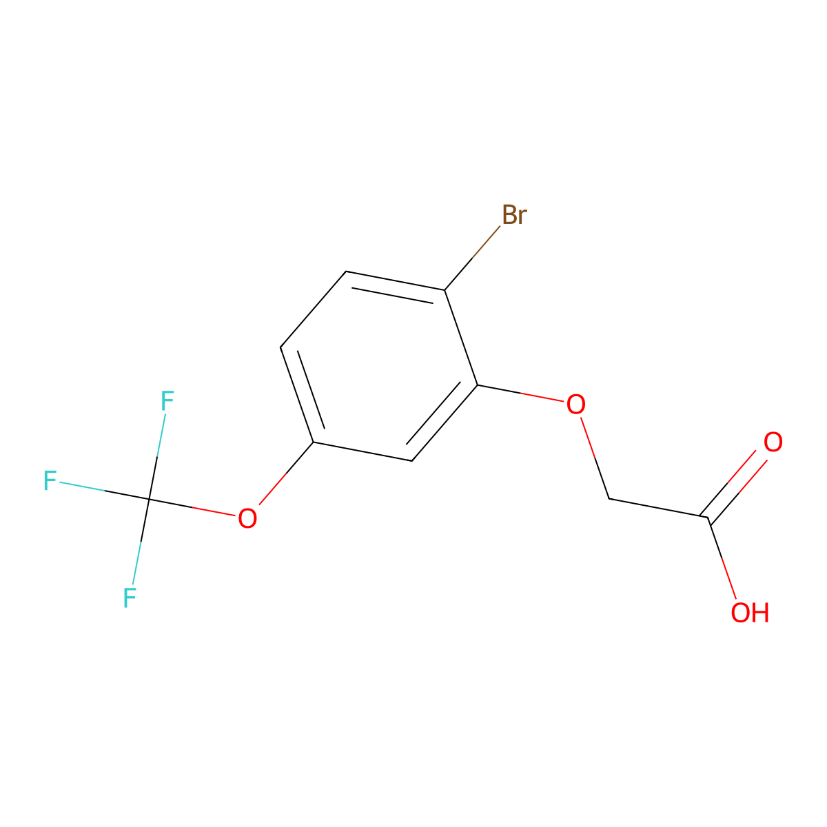 2-[2-Bromo-5-(trifluoromethoxy)phenoxy]acetic acid molecular structure, CAS 2680542-97-4