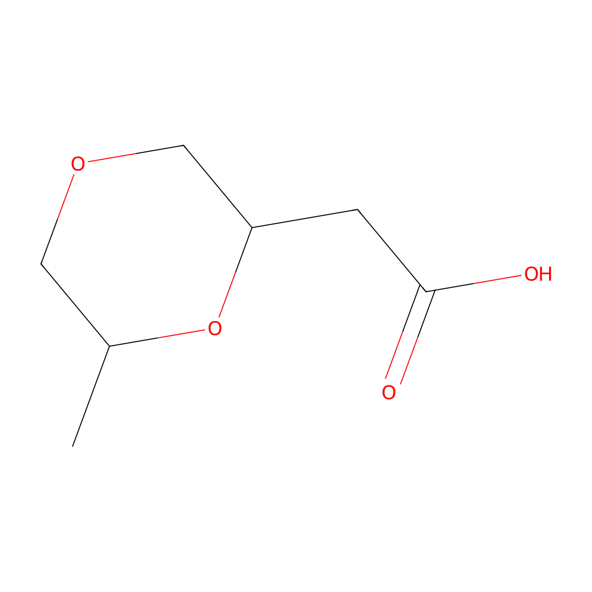 2-(6-Methyl-1,4-dioxan-2-yl)acetic acid molecular structure, CAS 2680542-98-5