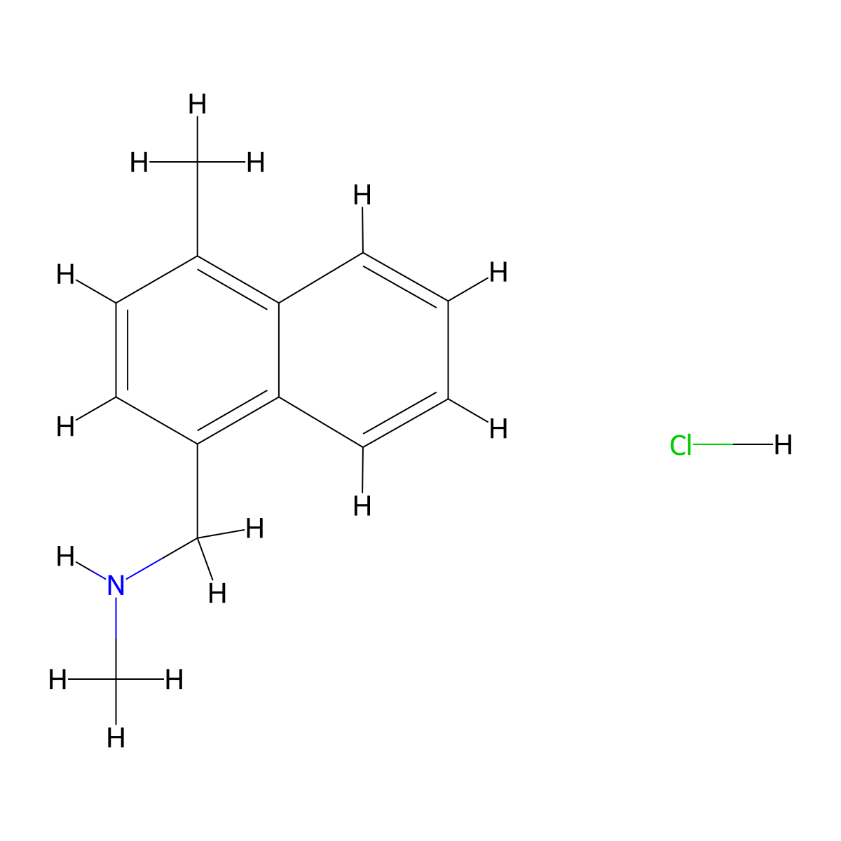 Methyl[(4-methylnaphthalen-1-yl)methyl]amine hydrochloride molecular structure, CAS 2680542-99-6