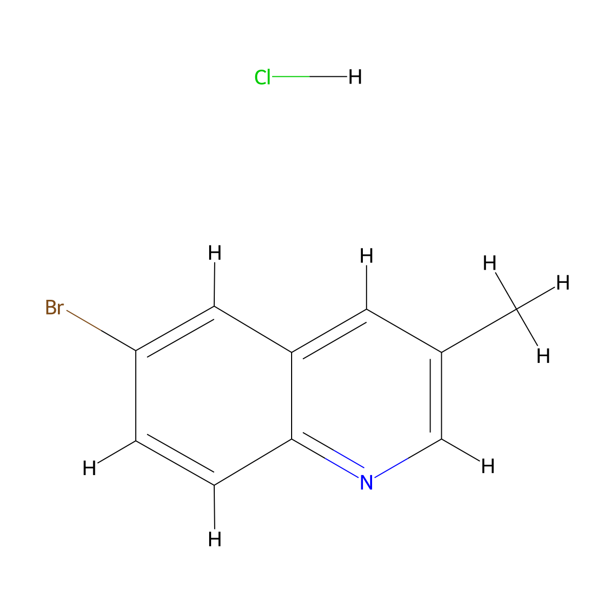 6-Bromo-3-methylquinoline hydrochloride molecular structure, CAS 2680543-00-2