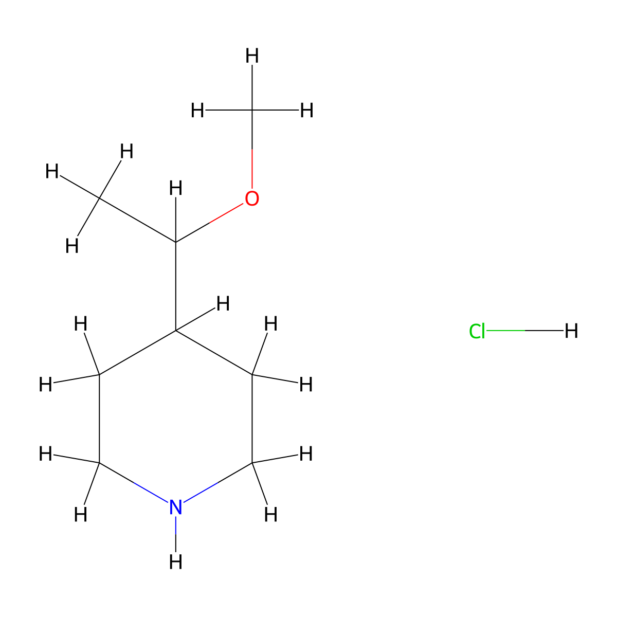4-(1-Methoxyethyl)piperidine hydrochloride molecular structure, CAS 2680543-04-6