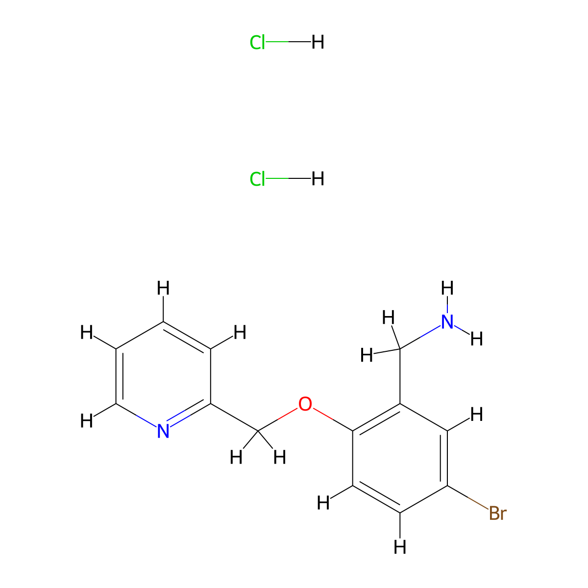 1-{5-Bromo-2-[(pyridin-2-yl)methoxy]phenyl}methanamine dihydrochloride molecular structure, CAS 2680543-07-9