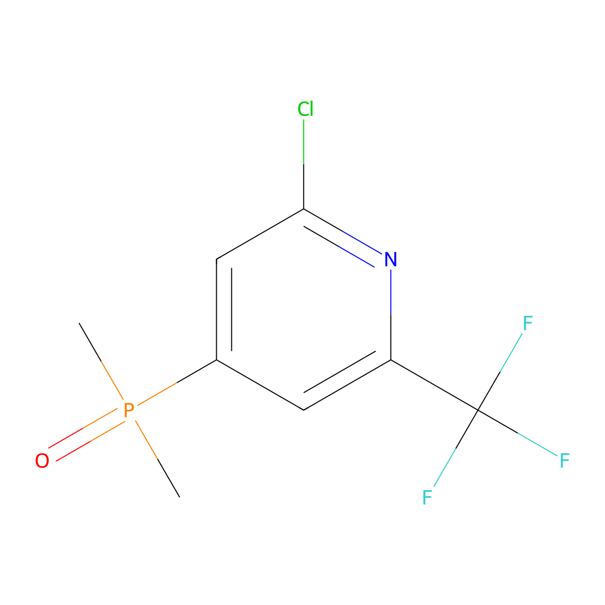 2-Chloro-4-(dimethylphosphoryl)-6-(trifluoromethyl)pyridine molecular structure, CAS 2680543-09-1