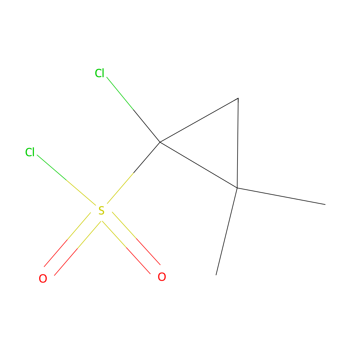1-Chloro-2,2-dimethylcyclopropane-1-sulfonyl chloride molecular structure, CAS 2680543-13-7