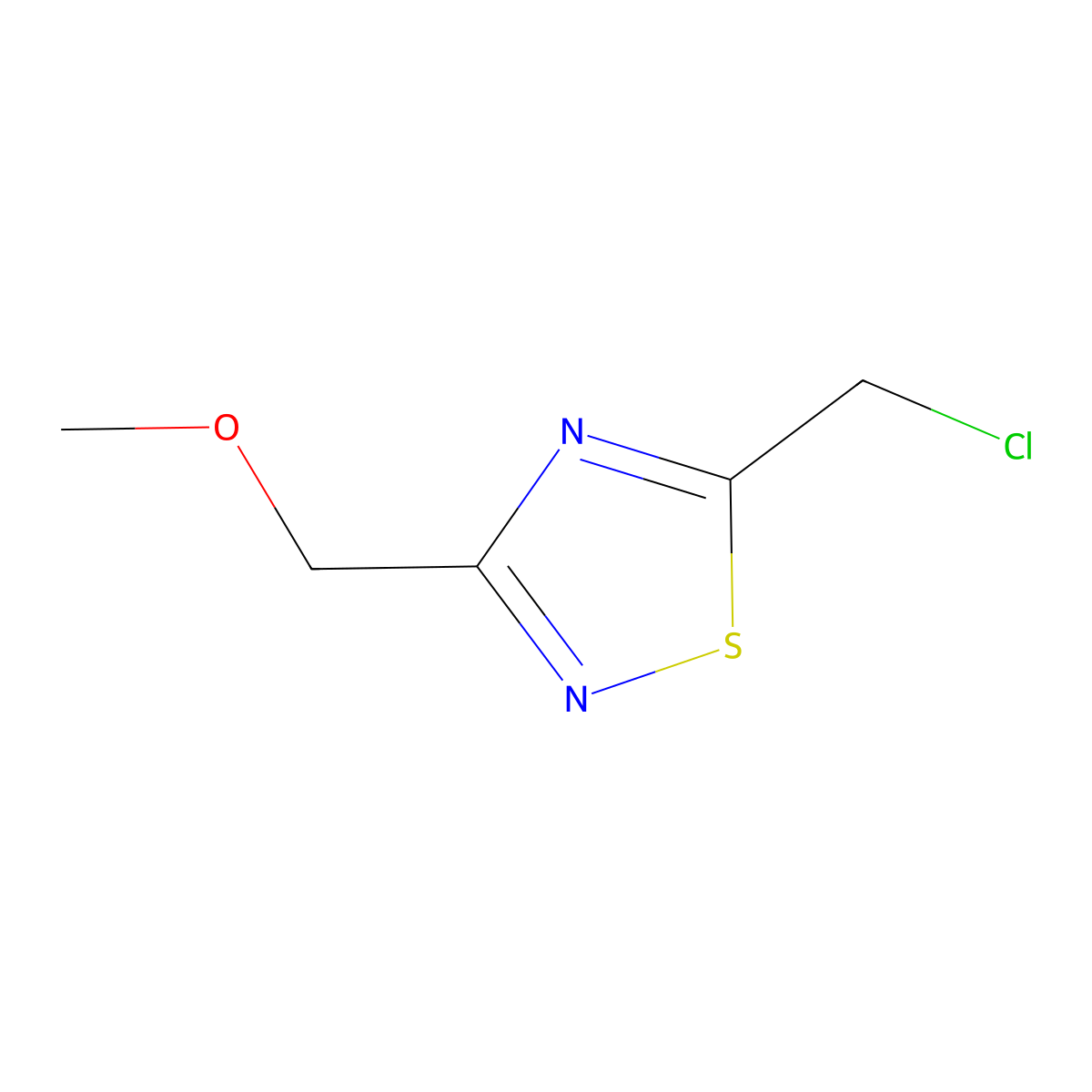 5-(Chloromethyl)-3-(methoxymethyl)-1,2,4-thiadiazole molecular structure, CAS 2680543-14-8