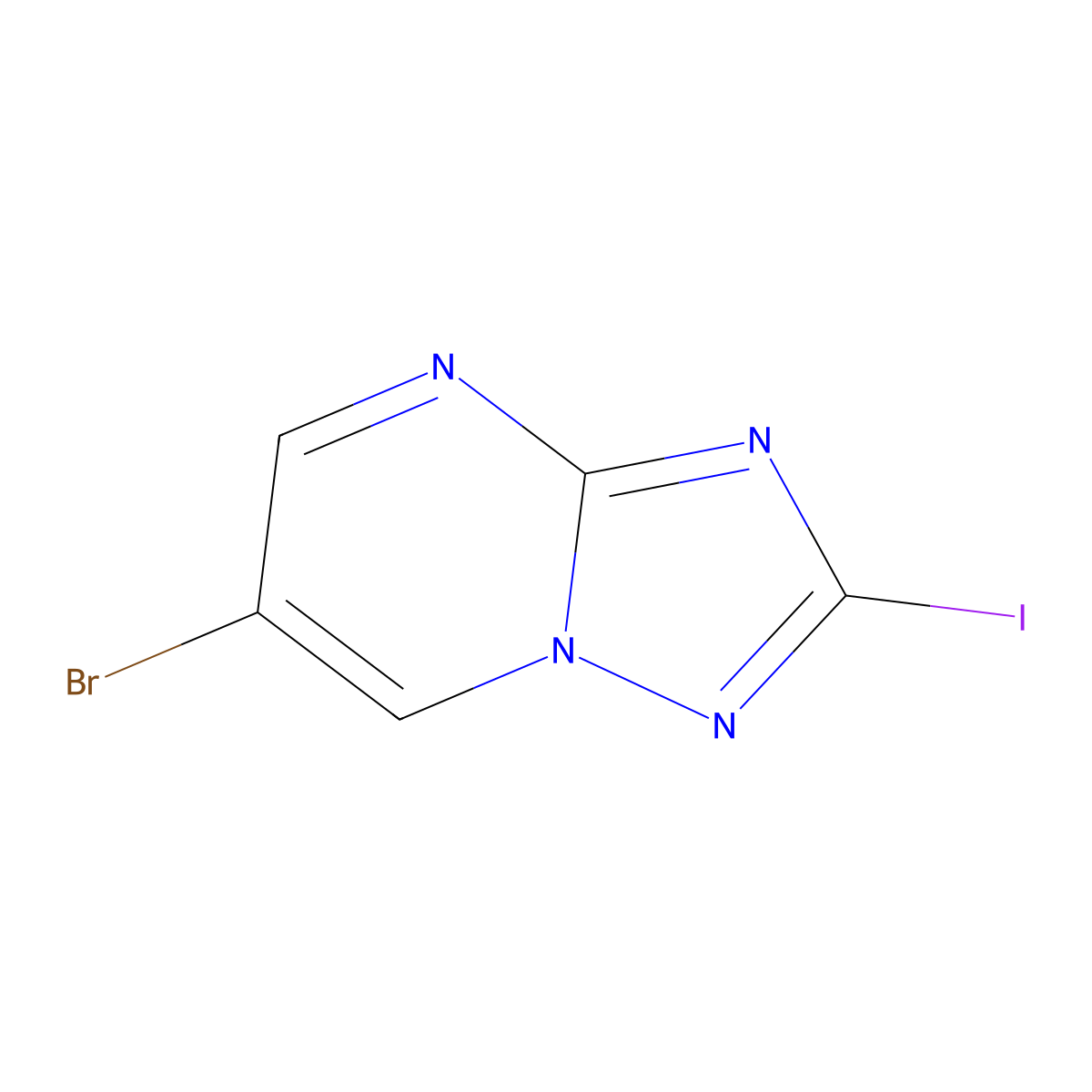 6-Bromo-2-iodo-[1,2,4]triazolo[1,5-a]pyrimidine molecular structure, CAS 2680543-17-1