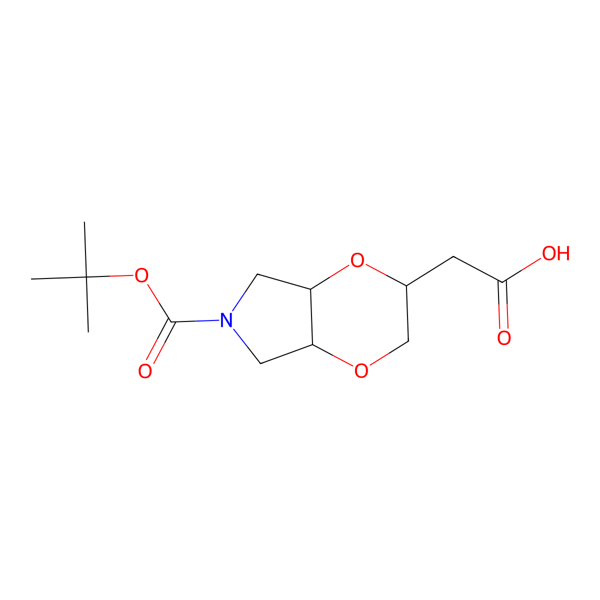 2-{6-[(tert-butoxy)carbonyl]-hexahydro-2H-[1,4]dioxino[2,3-c]pyrrol-2-yl}acetic acid molecular structure, CAS 2680543-18-2