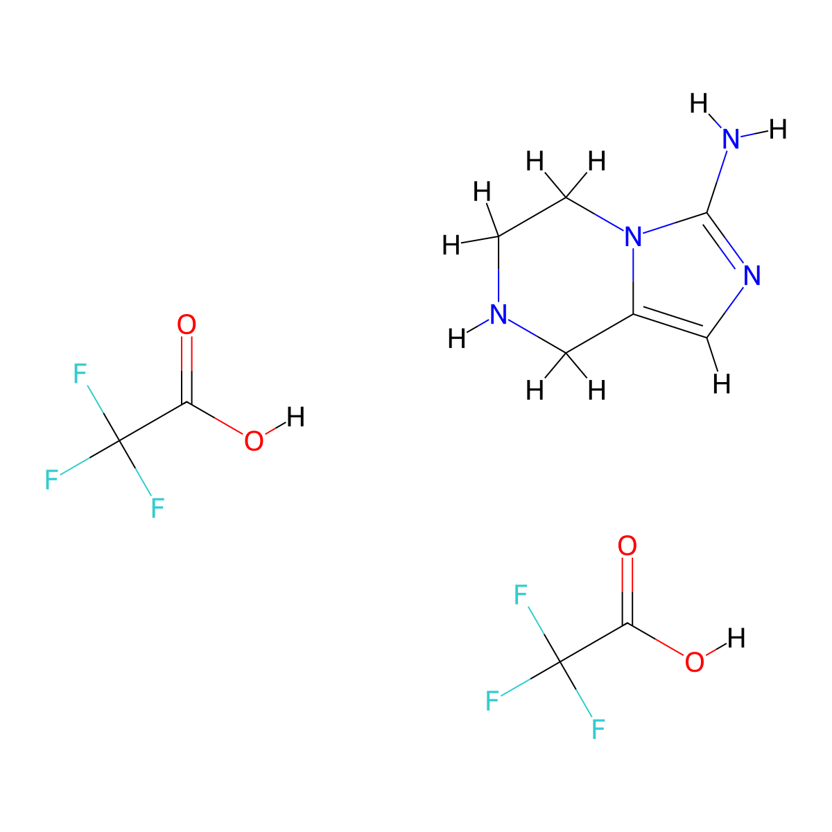 5H,6H,7H,8H-imidazo[1,5-a]pyrazin-3-amine, bis(trifluoroacetic acid) molecular structure, CAS 2680543-30-8