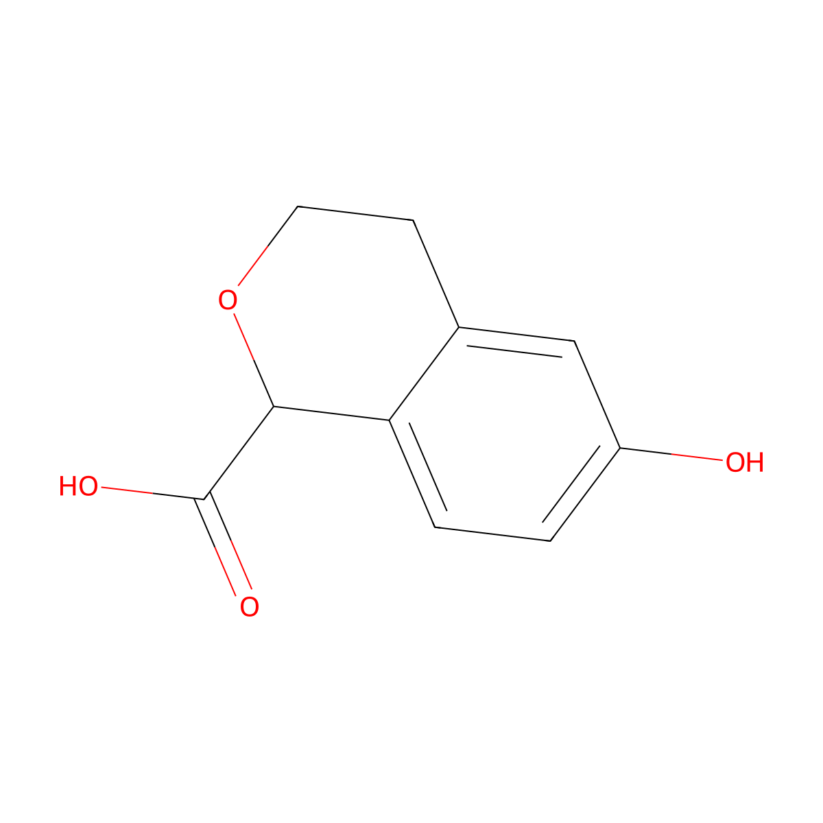 6-hydroxy-3,4-dihydro-1H-2-benzopyran-1-carboxylic acid molecular structure, CAS 2680543-48-8