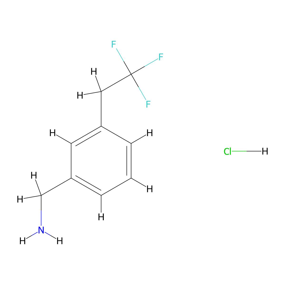 1-[3-(2,2,2-Trifluoroethyl)phenyl]methanamine hydrochloride molecular structure, CAS 2680543-49-9