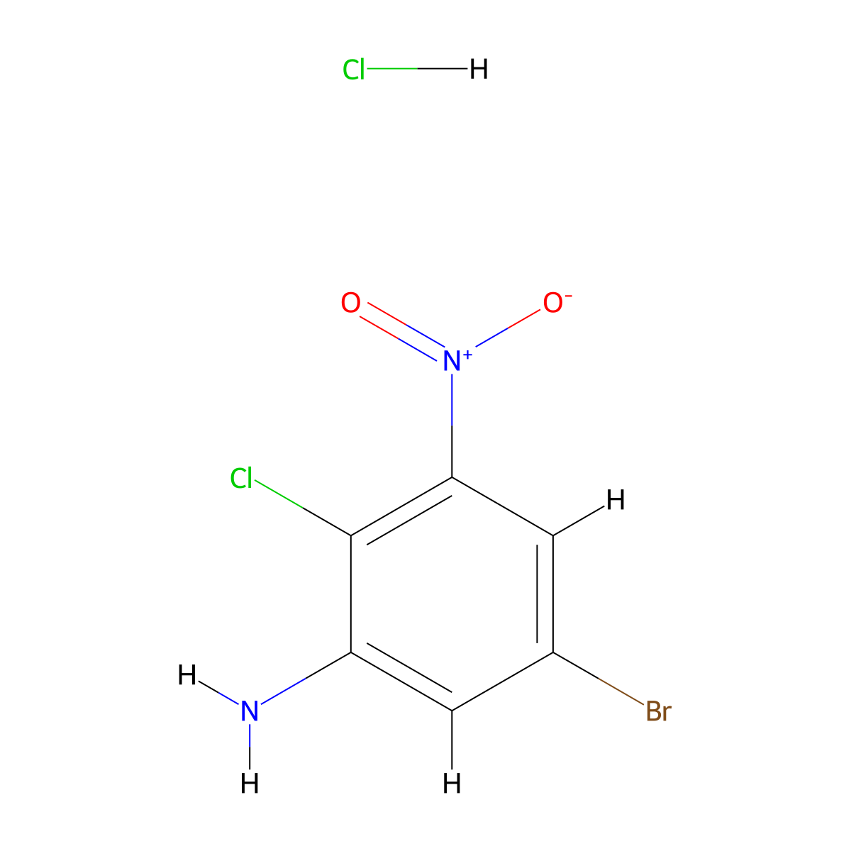 5-Bromo-2-chloro-3-nitroaniline hydrochloride molecular structure, CAS 2680543-53-5
