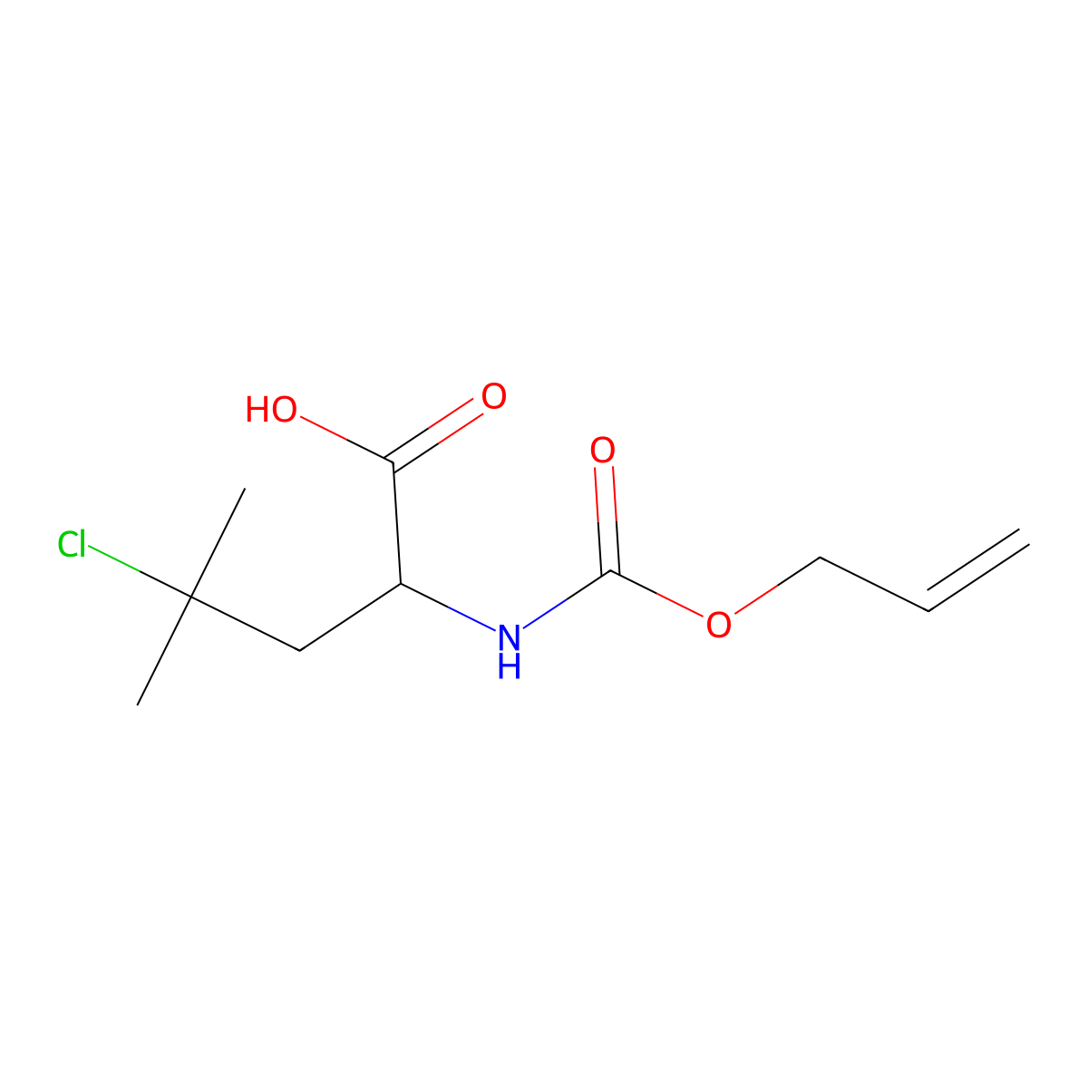 4-Chloro-4-methyl-2-{[(prop-2-en-1-yloxy)carbonyl]amino}pentanoic acid molecular structure, CAS 2680544-52-7