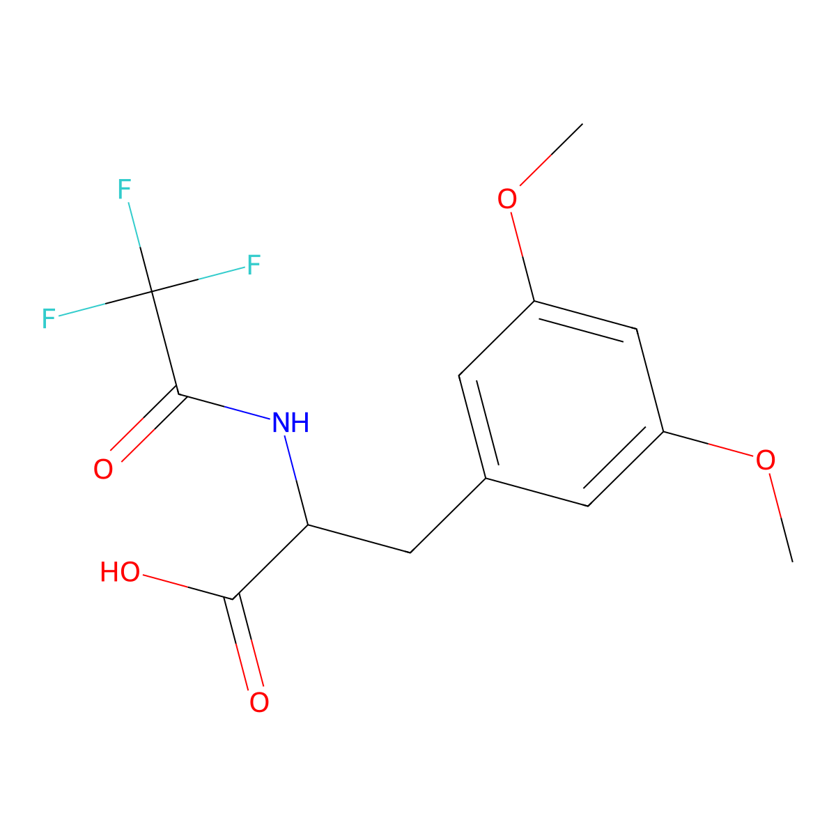 3-(3,5-Dimethoxyphenyl)-2-(2,2,2-trifluoroacetamido)propanoic acid molecular structure, CAS 2680544-53-8