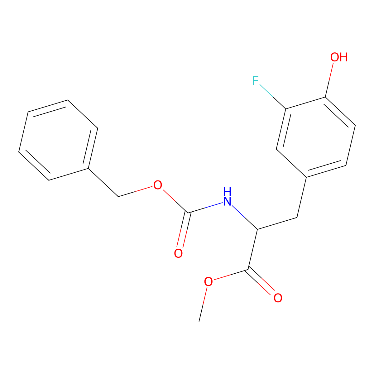 Methyl 2-{[(benzyloxy)carbonyl]amino}-3-(3-fluoro-4-hydroxyphenyl)propanoate molecular structure, CAS 2680544-56-1