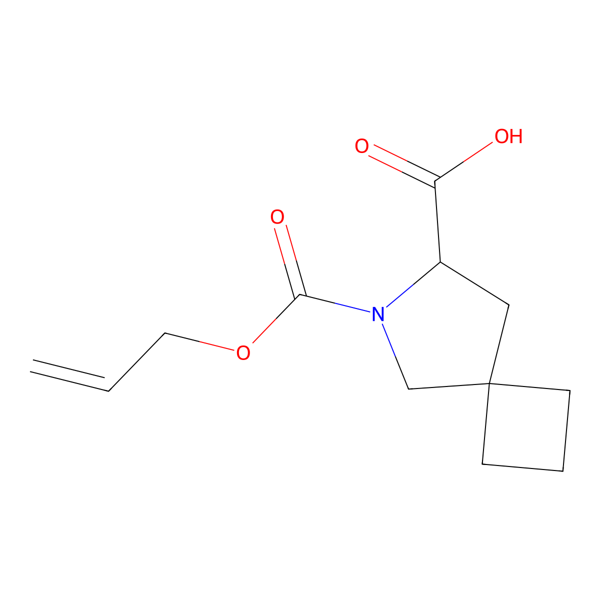 6-[(Prop-2-en-1-yloxy)carbonyl]-6-azaspiro[3.4]octane-7-carboxylic acid molecular structure, CAS 2680544-69-6