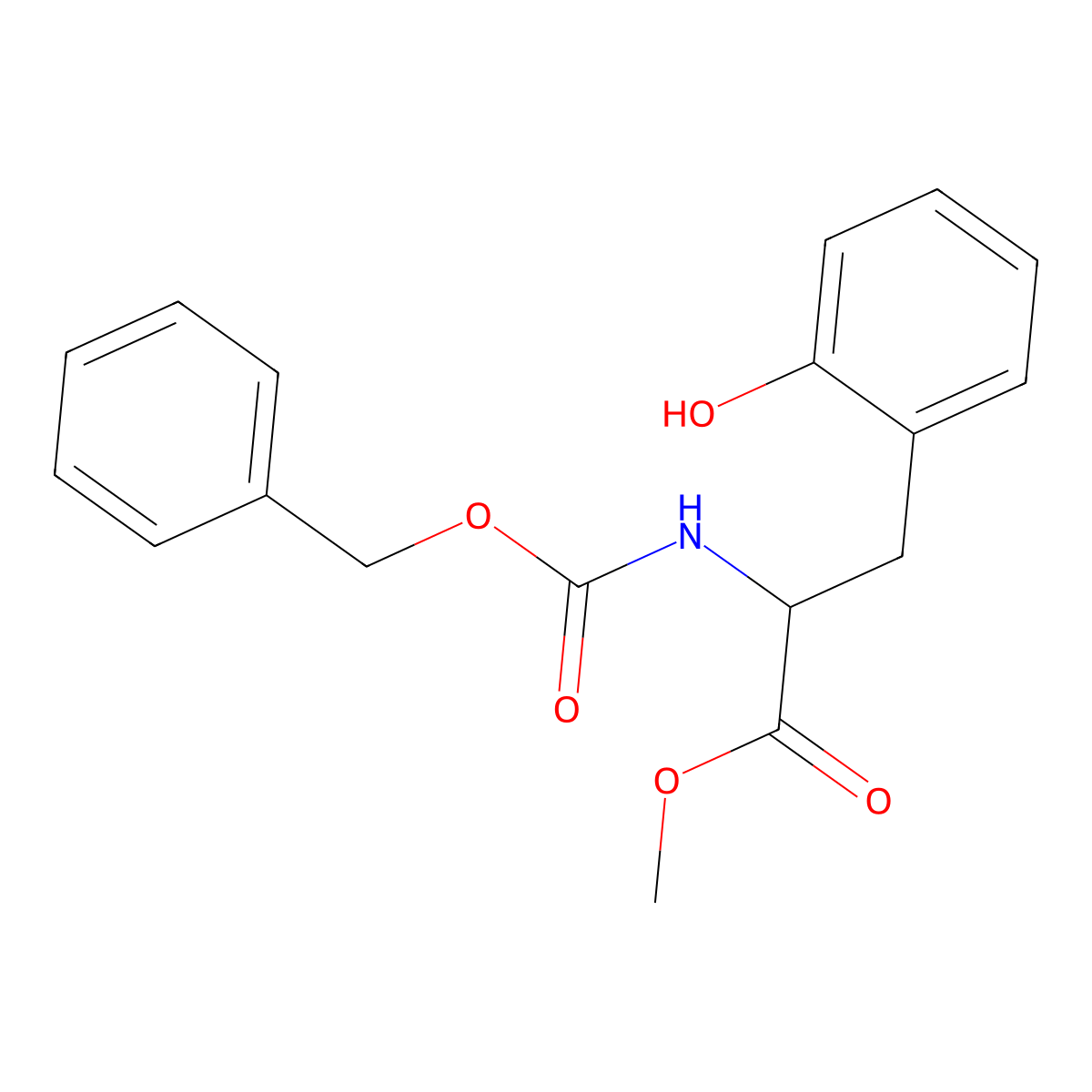 Methyl 2-{[(benzyloxy)carbonyl]amino}-3-(2-hydroxyphenyl)propanoate molecular structure, CAS 2680544-74-3