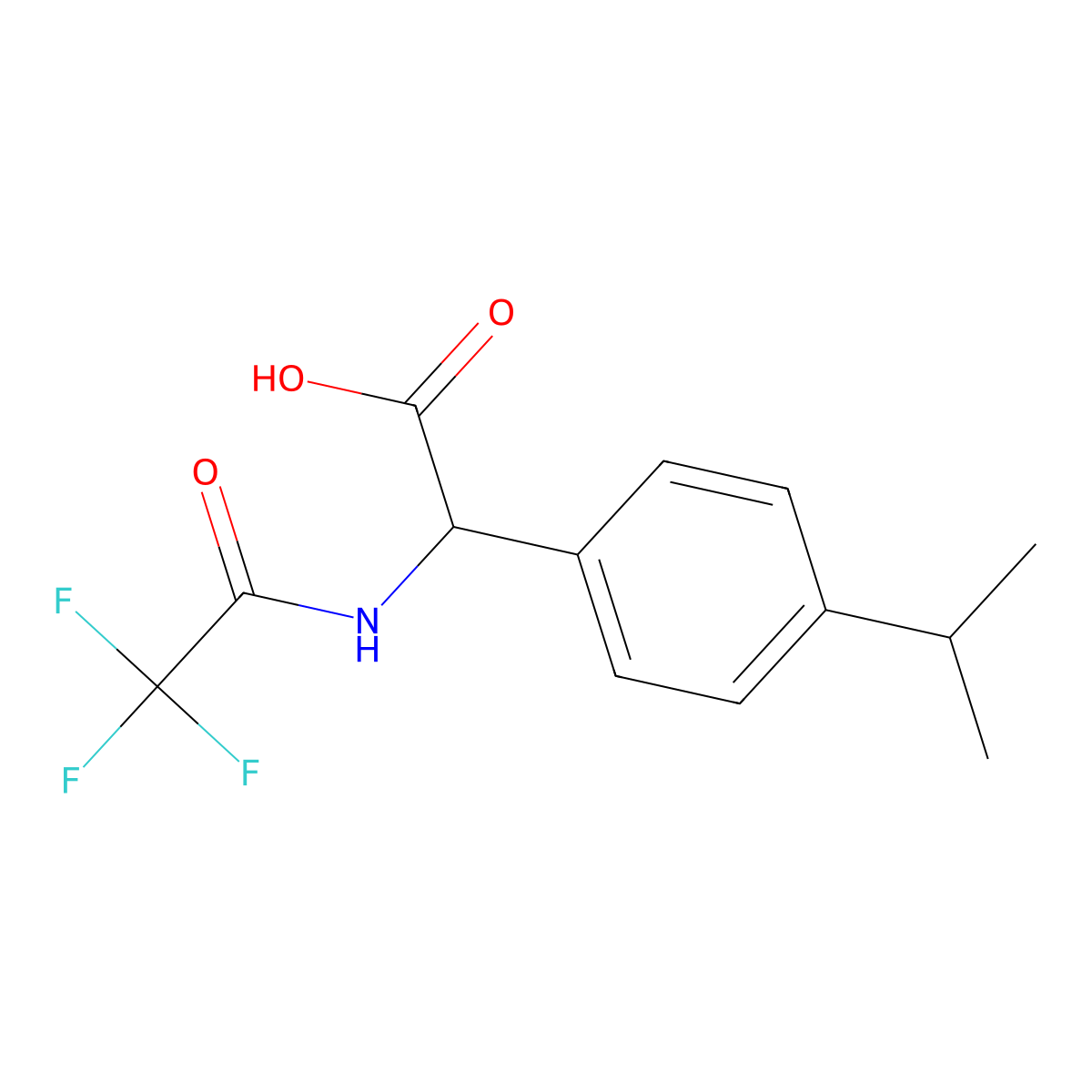 2-[4-(Propan-2-yl)phenyl]-2-(2,2,2-trifluoroacetamido)acetic acid molecular structure, CAS 2680544-75-4