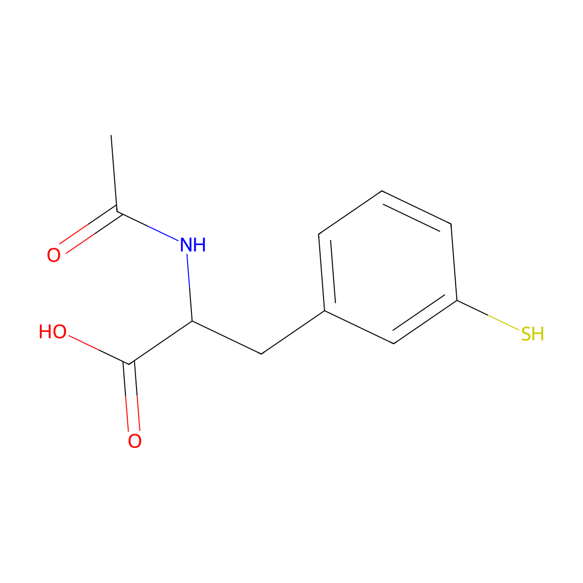 2-Acetamido-3-(3-sulfanylphenyl)propanoic acid molecular structure, CAS 2680544-78-7