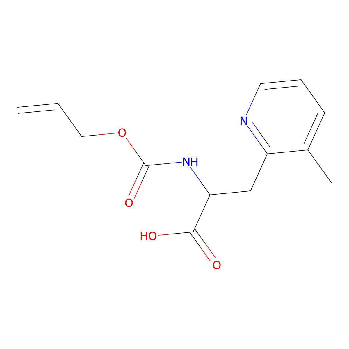 3-(3-Methylpyridin-2-yl)-2-{[(prop-2-en-1-yloxy)carbonyl]amino}propanoic acid molecular structure, CAS 2680544-92-5