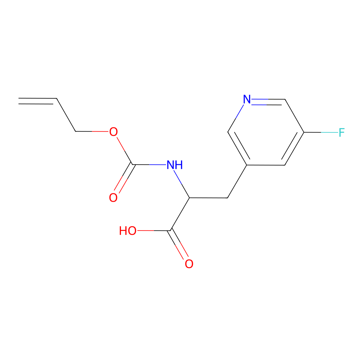 3-(5-Fluoropyridin-3-yl)-2-{[(prop-2-en-1-yloxy)carbonyl]amino}propanoic acid molecular structure, CAS 2680544-93-6