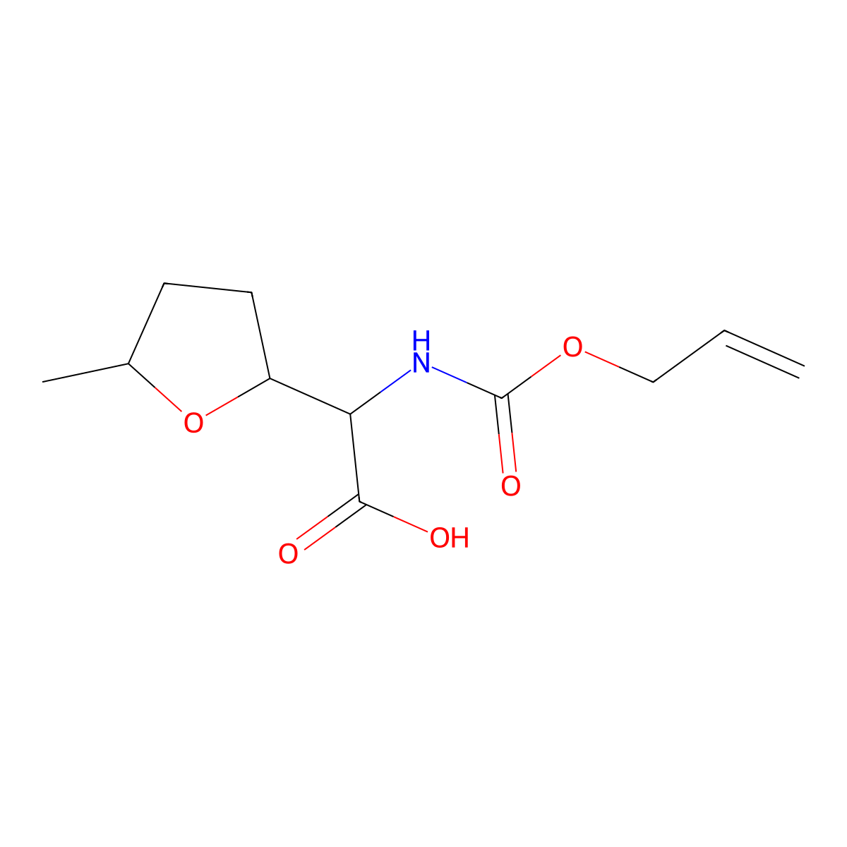 2-(5-Methyloxolan-2-yl)-2-{[(prop-2-en-1-yloxy)carbonyl]amino}acetic acid molecular structure, CAS 2680544-97-0