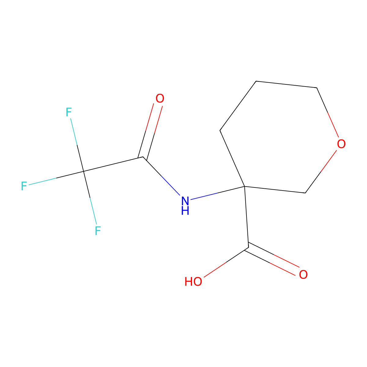 3-(Trifluoroacetamido)oxane-3-carboxylic acid molecular structure, CAS 2680545-00-8